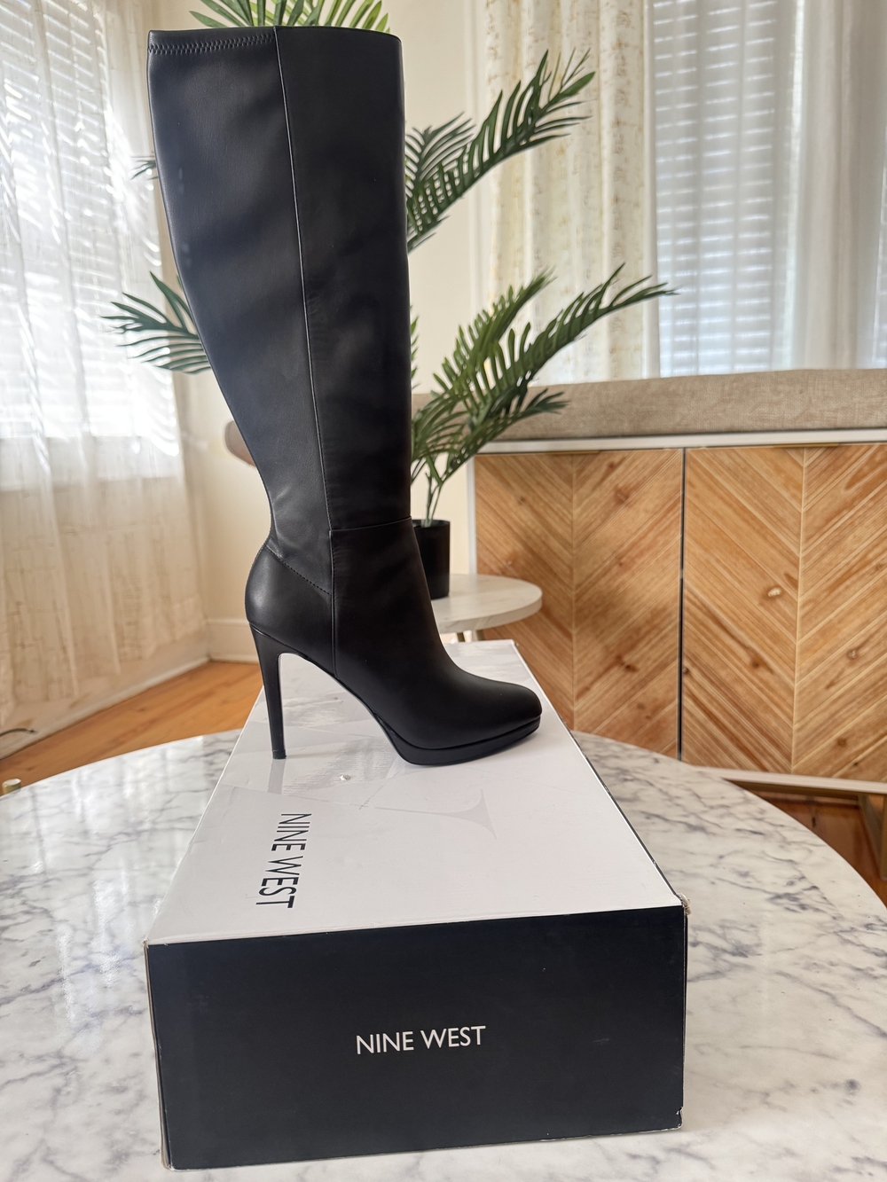 Nine West Women's Black Knee-High Stiletto Boots